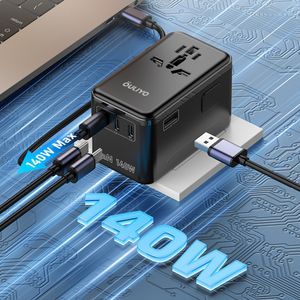 Adattatore da viaggio con ricarica rapida PD140W personalizzabile in fabbrica Multi-porta con ricarica multifunzione <span class=keywords><strong>3</strong></span> prese adattatore di tipo C - Product Image 4