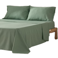 Ensemble de housse de couette en coton 100% tissé écologique personnalisé, 4 pièces, anti-bactérien, 100TC, lavable, en stock