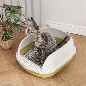 <b>Extra</b> <b>Large</b> Cat Litter <b>Box</b>, Semi-Enclosed Cat Toilet, Anti-Sand-Trapping, <b>Extra</b> Small Kitten Poop <b>Box</b>, All Cat Supplies - Product Image 2