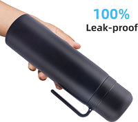 Flacon thermos Yerba Mate isolé sous vide à double paroi noir 1000 ML Bouteille d'eau isolée Termo