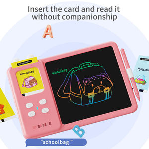 Tablette de dessin LCD 2-en-1 avec lecteur de cartes, machine d'apprentissage éducative Montessori, jouet sensoriel pour l'autisme, cartes flash parlantes pour enfants - Product Image 2