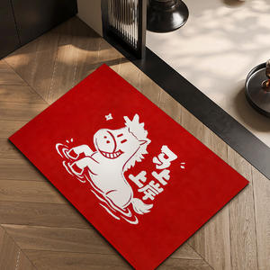Alfombra de baño rectangular con diseño de caballo de dibujos animados, absorbente, antideslizante, para baño, inodoro, cocina, balcón - Product Image 5