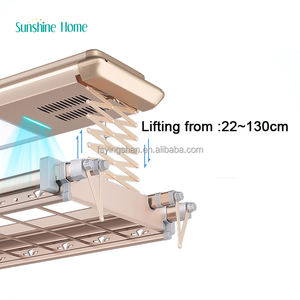 Séchoir <span class=keywords><strong>à</strong></span> <span class=keywords><strong>linge</strong></span> mural <span class=keywords><strong>à</strong></span> poulie, pliable verticalement - Product Image 4