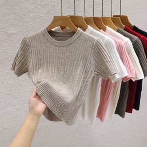 Suéter de Cuello Redondo para Mujer, Primavera-Verano, Nuevo Estilo Casual, Camiseta con Diseño de Alta Gama, Top de Punto Interior, Estilo Pure Desire - Product Image 4