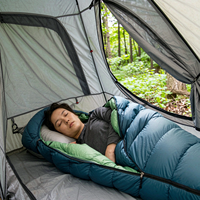 Sac de couchage en duvet hydrophobe, ultraléger, imperméable, pour le camping en plein air, sac de couchage de type momie, 800FP duvet de canard