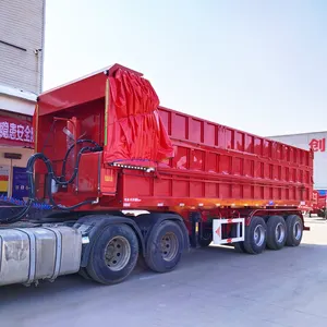 Trung Quốc 40 tấn 50 tấn xe tải 3 trục bên tipper phía sau Dumper bán rơ moóc máy kéo thủy lực Dump Trailer