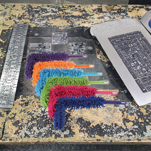 Quạt Trần cao làm sạch Chenille sợi nhỏ uốn cong Khăn lau bụi với phần mở rộng linh hoạt cực có thể giặt xe và hộ gia đình xử lý - Product Image 3