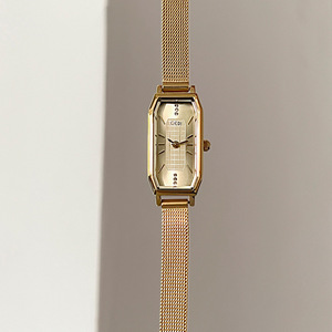 Luxury <b>Gold</b> Women Quartz <b>Watch</b> Elegant <b>Rectangle</b> Dial Mesh Strap Ladies Wrist <b>Watch</b> - Product Image 4