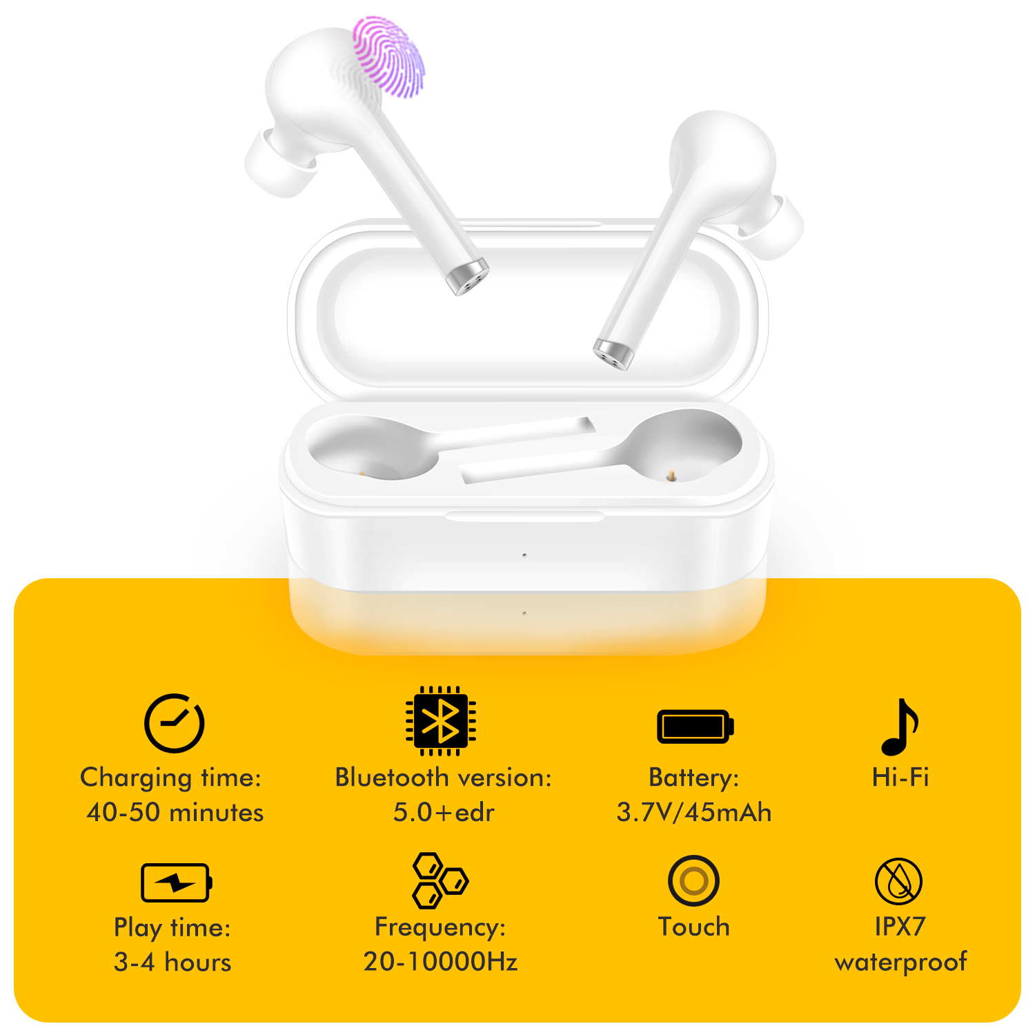 Vrai HIFI TW12 Sans Fil Bluetooth 5.0 Casque Stéréo Sport Écouteurs avec Micro