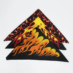 Genya venta al por mayor poliéster tela llama Bandana Halloween Hip Hop disfraz bufanda moda ciclismo deportes Unisex Bandana Chien