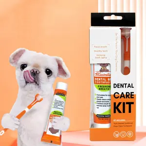 Factory Wholesale New Items 3 Head Toothbrush Dog Set Pet Cleaning Products Dog Toothbrush Toothpaste