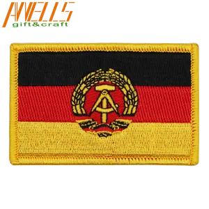 Parche de bandera nacional de Alemania Oriental en 3D bordado, parche internacional para coser o planchar en 1959-1990, hecho de tela de sarga - Product Image 1