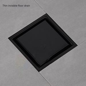 YOTO 4 Inch Stainless Steel Square Shower <strong>Floor</strong> <strong>Drain</strong> 216 Tile Insert Invisible Grate <strong>Cover</strong> Brushed Bathroom Strainer <strong>Drains</strong> - Product Image 4