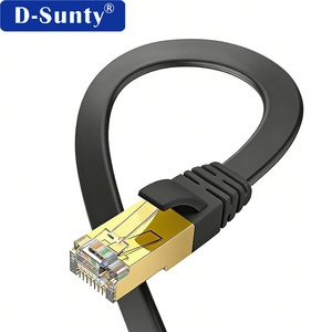 Câble Ethernet plat STP CAT7 à 8 conducteurs solides D-Sunty RJ45 0,5M-100M en cuivre pur, câble réseau LAN haute vitesse - Product Image 1