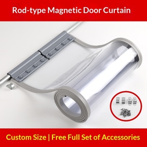 Cortina Magnética Transparente para Puerta, Tipo Barra de PVC, Separador, Protección Contra el Viento, Diseño Moderno, Uso en Exteriores, Supermercado - Product Image 2