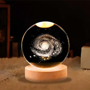 6CM 8CM Diameter Globe Galaxy Miniatur Bola Kristal 3D Laser Terukir Kuarsa Bola Kaca Bola Dekorasi Hadiah