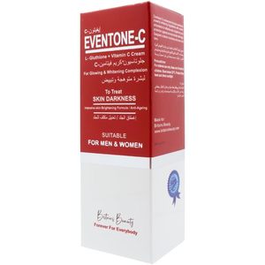 Crema Eventone-C de Britains Beauty con L-Glutatión y Vitamina C para Aclarar y Blanquear la Piel, para Hombres y Mujeres, Todo Tipo de Piel, Uso Diario, en Caja - Product Image 1