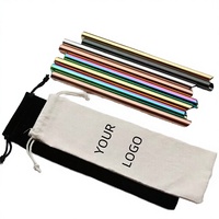 Paille à mélanger réutilisable et écologique en métal de 12 mm, paille à boire en acier inoxydable 304 pour accessoires de bar à thé aux perles Boba
