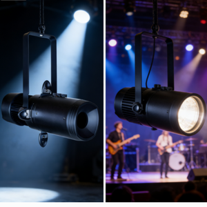 Projecteur LED Elliptique Bicolore 60W à Longue Portée avec Mini Zoom - Angle de Faisceau Réglable, Intensité Variable, pour Studio Commercial - Product Image 4