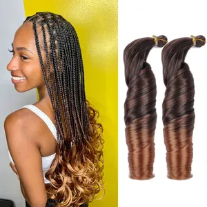 Hot Sale Yaki Style Wavy Crochet Braid Loose Shiny Silky Wave Hair French Curls Synthetic Curly Braiding Hair