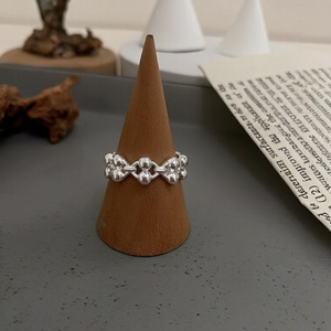 Anillo de plata S925 con cuentas para mujer, joyería abierta para el dedo índice, uso diario - Product Image 4