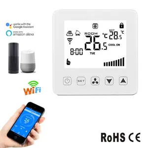 HY08AC-4 2 boru 4 boru FCU ( Fan Coil üniteleri) Google ev Alexa Tuya WIFI termostat akıllı ev için