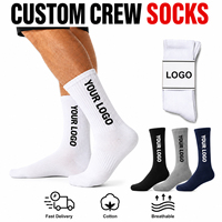Chaussettes de sport personnalisées en coton pour hommes, avec logo sur mesure, pour la gym, vente en gros