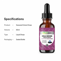Gouttes liquides de mousse de mer personnalisées OEM ODM 60ml – Supplément végétalien à base de mousse de mer irlandaise, fucus vésiculeux et racine de bardane