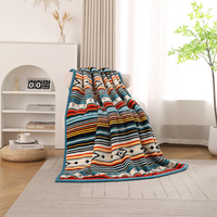Couvertures réversibles en peluche douce pour la décoration de la maison en stock Couverture de lit Sherpa à carreaux pour canapé et canapé