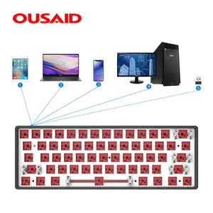 outemu pcb Suppliers-Ousaid klavye 60% diy oyun hotswappable 5 pinli PCB DK61S DIY mekanik klavye
