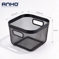 Panier de rangement en fil métallique empilable de luxe, personnalisé OEM, en gros, organisateur carré en métal pour la maison