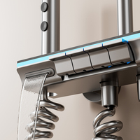 Système de douche pluie de luxe, ensemble de douche à touches piano pour salle de bain, robinet de douche avec affichage numérique chaud/froid