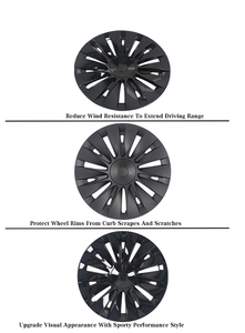 Coques de roues Aero pour Tesla <span class=keywords><strong>Model</strong></span> <span class=keywords><strong>Y</strong></span> 2018-2024, 19 pouces, style <span class=keywords><strong>Uberturbine</strong></span>, noir mat brillant, protection de jantes, kit extérieur - Product Image 6