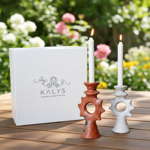 Support de bougie en céramique blanche mate Heritage, 7 cm, fait à la main, 21 cm, décoration de mariage, Pâques - Product Image 1