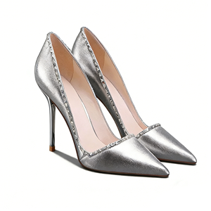 Scarpe da Donna Nuove per l'Autunno, <span class=keywords><strong>Tacchi</strong></span> Alti con Zirconi Argentati, Punta Affusolata, Comode Pumps con Tacco <span class=keywords><strong>a</strong></span> <span class=keywords><strong>Spillo</strong></span> - Product Image 1