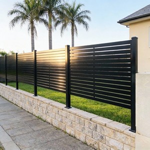 Paneles <span class=keywords><strong>de</strong></span> Cerca <span class=keywords><strong>de</strong></span> Jardín <span class=keywords><strong>de</strong></span> Aluminio Negro, Diseño Moderno <span class=keywords><strong>de</strong></span> <span class=keywords><strong>Listones</strong></span> Horizontales, Cercado <span class=keywords><strong>de</strong></span> Privacidad con Fijación Oculta con Tornillos - Product Image 6