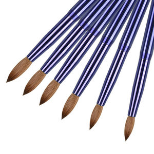 Mayoristas azul púrpura metales mango #2 ~ #24 Kolinsky cabeza peluda Nail Art Brush set y embalaje Acrílico Nail Art Brush - Product Image 5