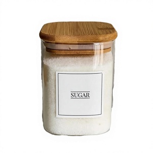 Classic Kitchen Storage <b>Container</b> Sets for Tea Sugar Coffee Metal Glass Lids-Minimalist Design Eco-Friendly 301-400ml Capacity - Product Image 2
