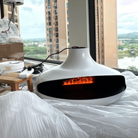 Cheminée à vapeur d'eau 3D suspendue, 360° °   Cheminée suspendue au plafond à flamme de brume rotative, taille personnalisée, décoration de villa et d'hôtel