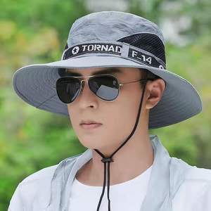 Sombrero tipo pescador Tornado F-14, gris claro, transpirable, protección solar, para exteriores, pesca, playa - Product Image 1