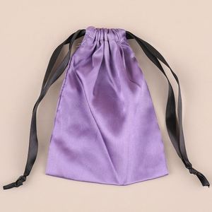 Sacs en satin personnalisés avec logo pour perruques, masques pour les yeux, sous-vêtements, pochettes cosmétiques tendance - Product Image 2