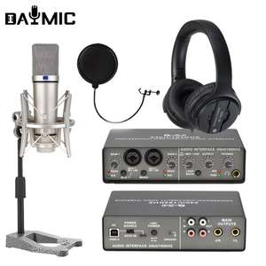 Microphone à condensateur à large diaphragme professionnel Interface audio pour YouTube Gaming Tik <span class=keywords><strong>Tok</strong></span> Diffusion en direct Enregistrement - Product Image 3