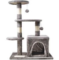 Arbre à chat avec niche et poteaux en sisal pour chats, vente en gros, OEM, logo personnalisé, marque privée, fournisseur pour animaux de compagnie, commande en gros, MOQ