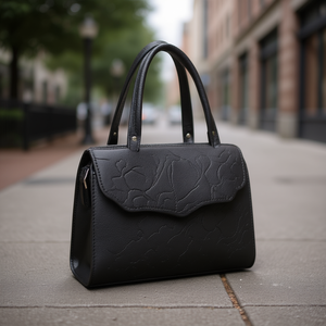 Sac à main Fana Maribel en cuir de vachette noir, deux poignées, rabat ouvrant, grande capacité, sac décontracté pour femme - Product Image 2