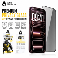 Pelindung Layar Kaca Tempered Anti-SPY Khusus OEM untuk iPhone 18 17 16 15, Pelindung Layar Gorilla Glass