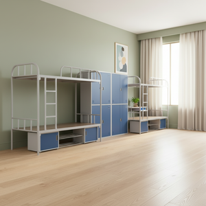 <span class=keywords><strong>Lit</strong></span> superposé moderne <span class=keywords><strong>en</strong></span> métal pour dortoirs d'étudiants, idéal pour les appartements d'entreprise et universitaires - Product Image 5