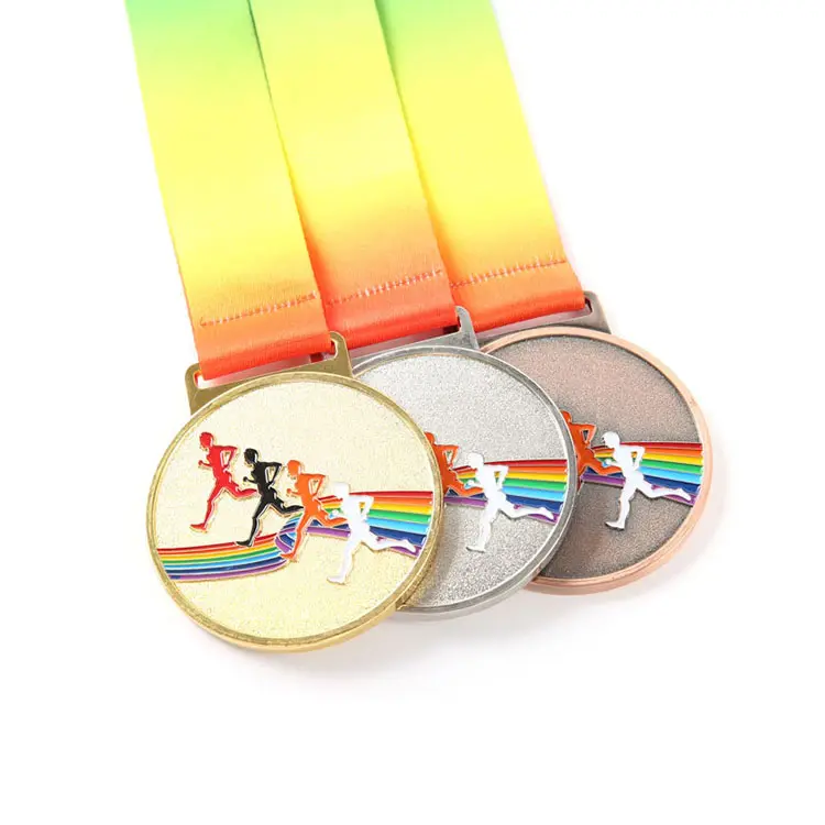 Benutzer definierte Metall graviert Günstige Sport Sieg Rang Ehre Miniatur Zink legierung Runde farbige Medaillen