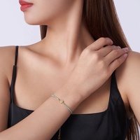 Bracelet en perles noires en moissanite de 5 mm, argent 925 plaqué or 18 carats, bracelet en moissanite GRA pour femme, passe le testeur de diamant
