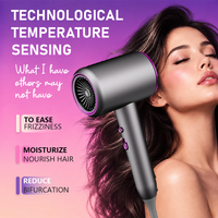Sèche-cheveux à moteur haute vitesse 2000W, lumière bleue ionique, ionisation à haute concentration, température constante pour usage en salon, kit