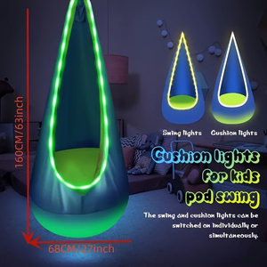 Nuevo Columpio Infantil con Luces y Control Remoto, Capacidad de 300 kg, Cojín Inflable de Nailon para Interiores, Bolsa de Abrazo Tipo Hamaca - Product Image 1